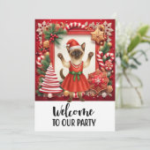Invitation Chat Bienvenue à Noël (Debout devant)