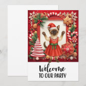 Invitation Chat Bienvenue à Noël (Devant / Derrière)