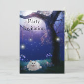 Invitation Chat Blanc À La Fête Des Arbres (Debout devant)