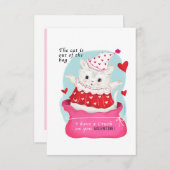 Invitation Chat blanc Petite Valentine Vintage traditionnelle (Devant / Derrière)