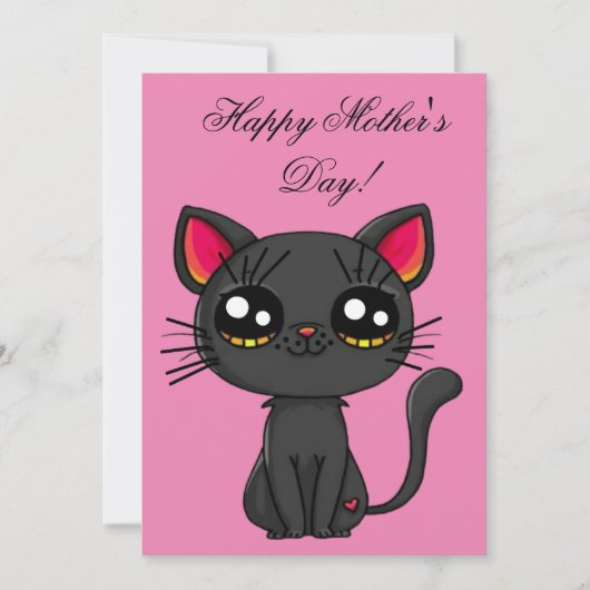 Invitation Chat Bonne Fête des Mères (Devant)