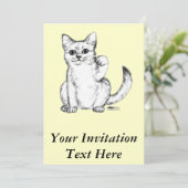 Invitation Chat Chaton Maneki Neko qui Invite (Debout devant)