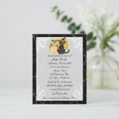 Invitation Chat & Chouette Halloween Nuptiale Douche Invitati (Debout devant)