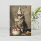 Invitation Chat d'anniversaire (Debout devant)