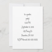 Invitation Chat dans l'invitation/carte de jardin (Dos)