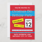 Invitation Chat dans un cône de fête (Dos)