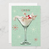 Invitation Chat dans un verre à Martini (Devant / Derrière)