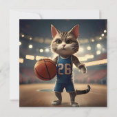 Invitation Chat de basket-ball, (Dos)