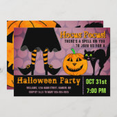 Invitation Chat de citrouille de jambes de sorcière de partie (Devant / Derrière)