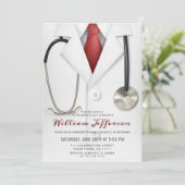 Invitation Chat de docteur blanc Ecole moderne de soins infir (Debout devant)