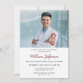 Invitation Chat de docteur blanc Ecole moderne de soins infir (Dos)