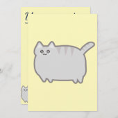 Invitation Chat de graisse de Kawaii (Devant / Derrière)