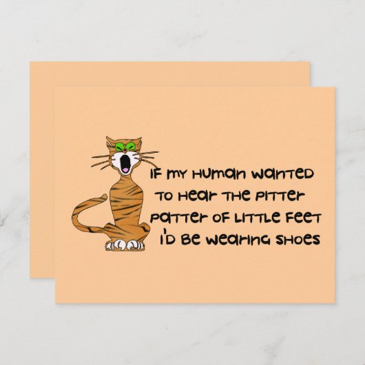 Invitation Chat de Kitty sans enfant (Devant / Derrière)