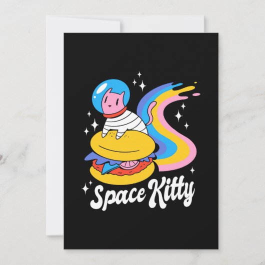 Invitation Chat de l'espace astronaute (Devant)