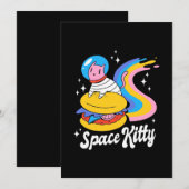 Invitation Chat de l'espace astronaute (Devant / Derrière)