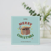 Invitation Chat De Noël À Carton (Debout devant)