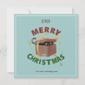 Invitation Chat De Noël À Carton (Devant)