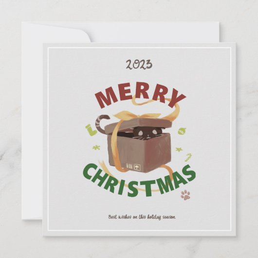 Invitation Chat De Noël À Carton (Devant)