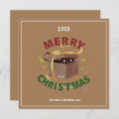 Invitation Chat De Noël À Carton (Devant / Derrière)