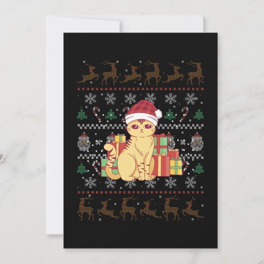 Invitation Chat de Noël Cadeau de Noël Laid (Devant)