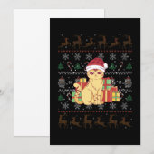 Invitation Chat de Noël Cadeau de Noël Laid (Devant / Derrière)