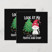 Invitation Chat de Noël drôle de choses (Devant / Derrière)