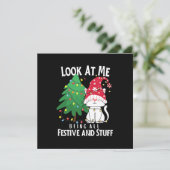 Invitation Chat de Noël drôle de choses (Debout devant)