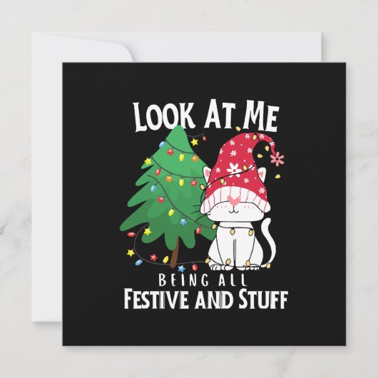 Invitation Chat de Noël drôle de choses (Devant)