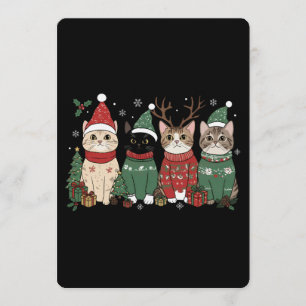 Invitation Chat de Noël Meowy Cadeau de Catmas Xmas
