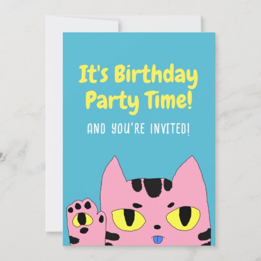 Invitation Chat de poche extraterrestre (Devant)
