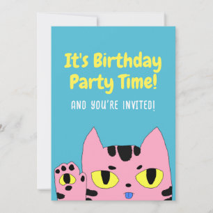 Invitation Chat de poche extraterrestre