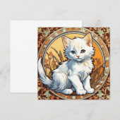 Invitation Chat de style Alphonse Mucha (Devant / Derrière)