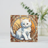 Invitation Chat de style Alphonse Mucha (Debout devant)