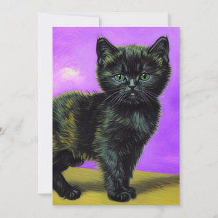 Invitation Chat de style Van Gogh