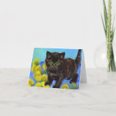 Invitation Chat de style Van Gogh avec tournesols (Dos)