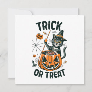 Invitation Chat d'Halloween abstrait