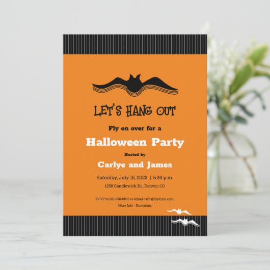 Invitation Chat d'Halloween, Allons-y (Debout devant)