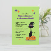 Invitation Chat d'Halloween atomique du milieu du siècle (Debout devant)