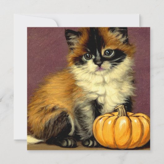 Invitation Chat d'Halloween Ragdoll vintage (Devant)