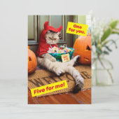 Invitation Chat diable grincheux (Debout devant)