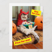 Invitation Chat diable grincheux (Devant / Derrière)