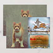 Invitation Chat drôle avec lunettes (Devant / Derrière)