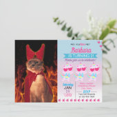 Invitation Chat drôle en costume de diable d'Halloween (Debout devant)