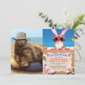 Invitation Chat drôle en vacances (Debout devant)