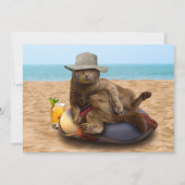 Invitation Chat drôle partant en vacances (Dos)