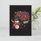 Invitation Chat drummiste cool pour toujours Rock n Roll drôl (Debout devant)