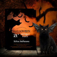Chat éffrayant | Bats Halloween fête du 21e annive