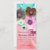 INVITATION CHAT ÉLÉGANT, GRANDE DIVA CASQUETTE ET ROSE ANNIVE (Dos)