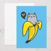 Invitation Chat en banane (Devant / Derrière)