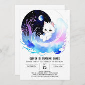 Invitation Chat en ligne Anniversaire enchantée (Devant / Derrière)